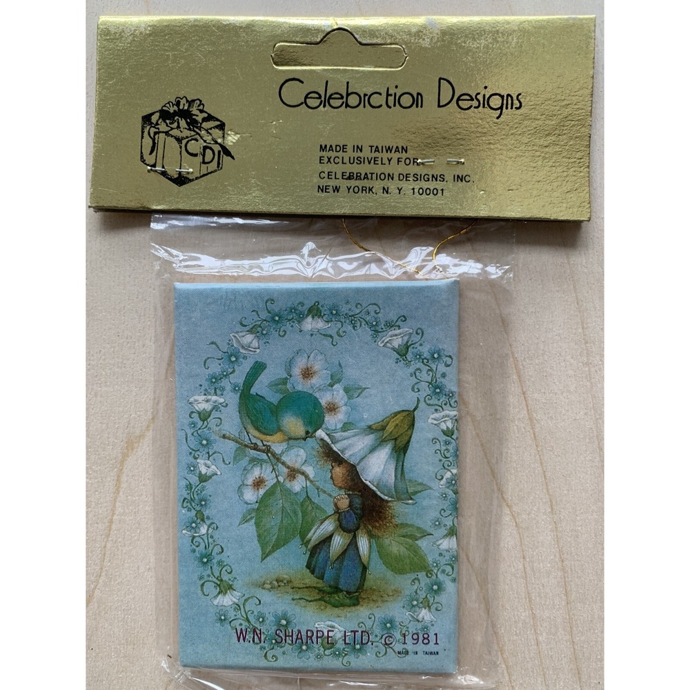 Vtg Victoria Sugar Plum Fairy Mini Book Christmas Ornament NIP 1981 Blue Pink - Picture 2 of 3